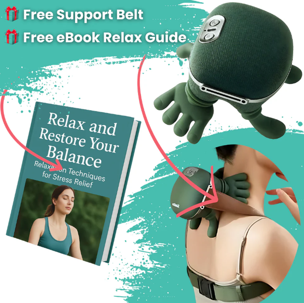 🎁The perfect gift-Portable Neck & Back Relaxing Massager