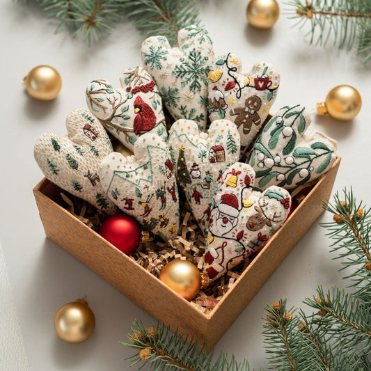 🛒Last Day 69% Off - 💖DIY Heart Shaped Hand Embroidered Christmas Ornament/Ornament Kit