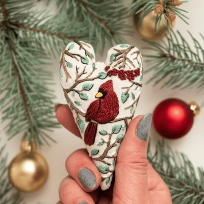 🛒Last Day 69% Off - 💖DIY Heart Shaped Hand Embroidered Christmas Ornament/Ornament Kit
